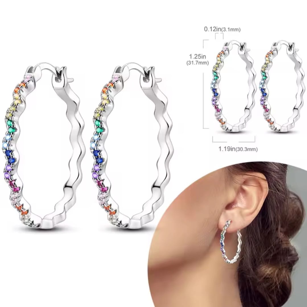 Hypoallergenic 925 sterling silver hoop earrings for women and girls