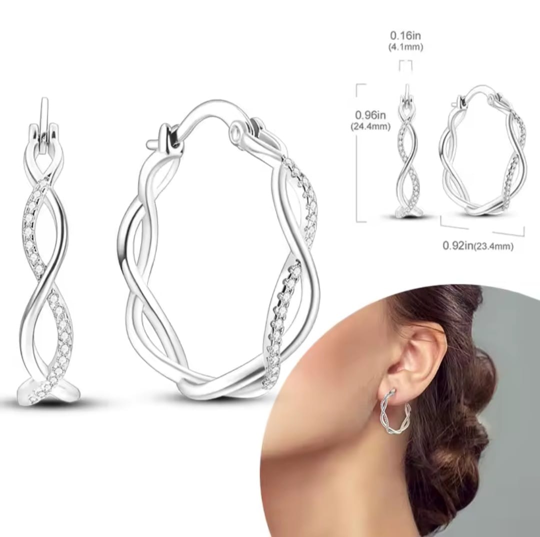 Hypoallergenic 925 sterling silver hoop earrings for women and girls