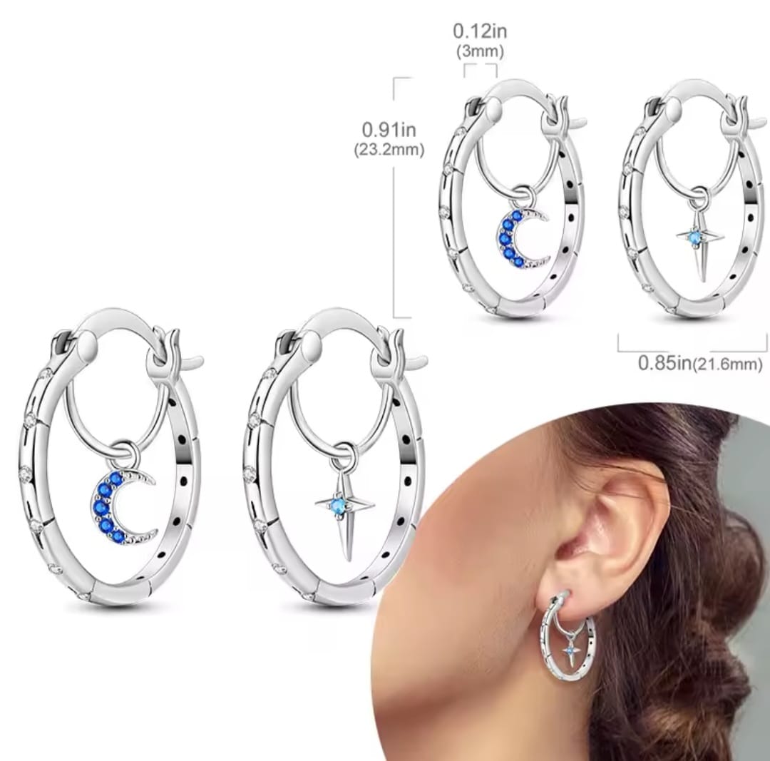 Hypoallergenic 925 sterling silver hoop earrings for women and girls