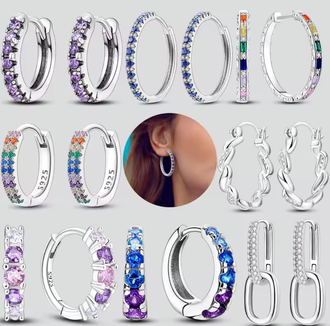 Hypoallergenic 925 sterling silver hoop earrings for women and girls